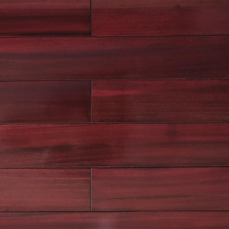 Padauk Deep Red Brown Matná masívna drevená podlaha