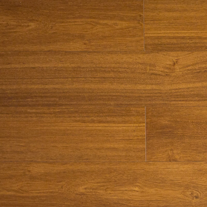 Viacvrstvová teaková teplá žltá ručne škrabaná drevená podlaha Click Engineered (1220 × 196 × 15 mm)