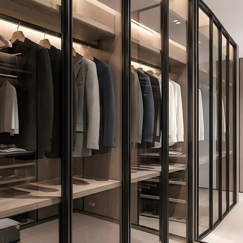 Bvlgari tmavý obsidián na mieru s panoramatickým šatníkom